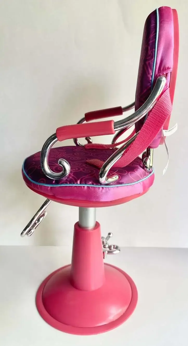 Our Generation Sitting Pretty Doll Salon Chair Pink Paisley